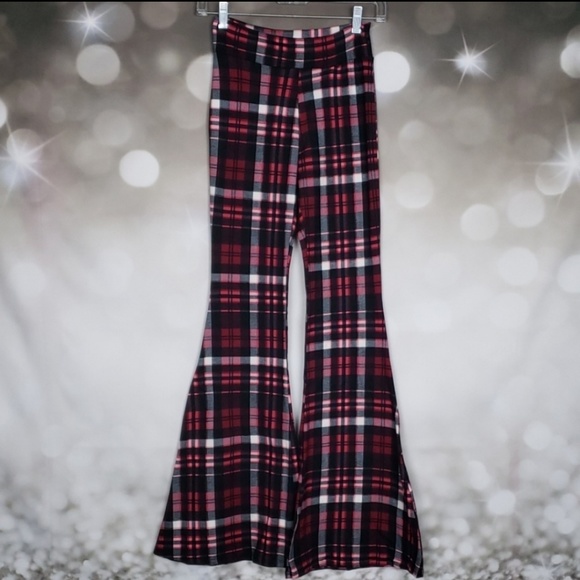 Plaid Bell Bottom Pants - Picture 3 of 4